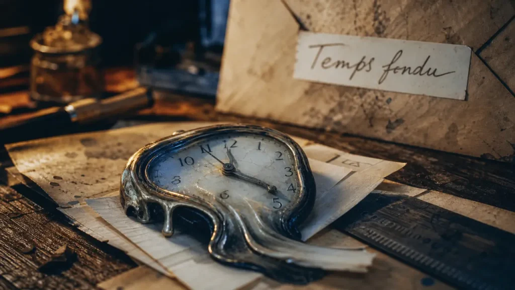 Montres Dali molles : cadran fondant sur bureau