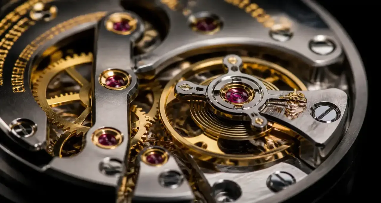 Mouvement mécanique de montre de luxe et ses rouages