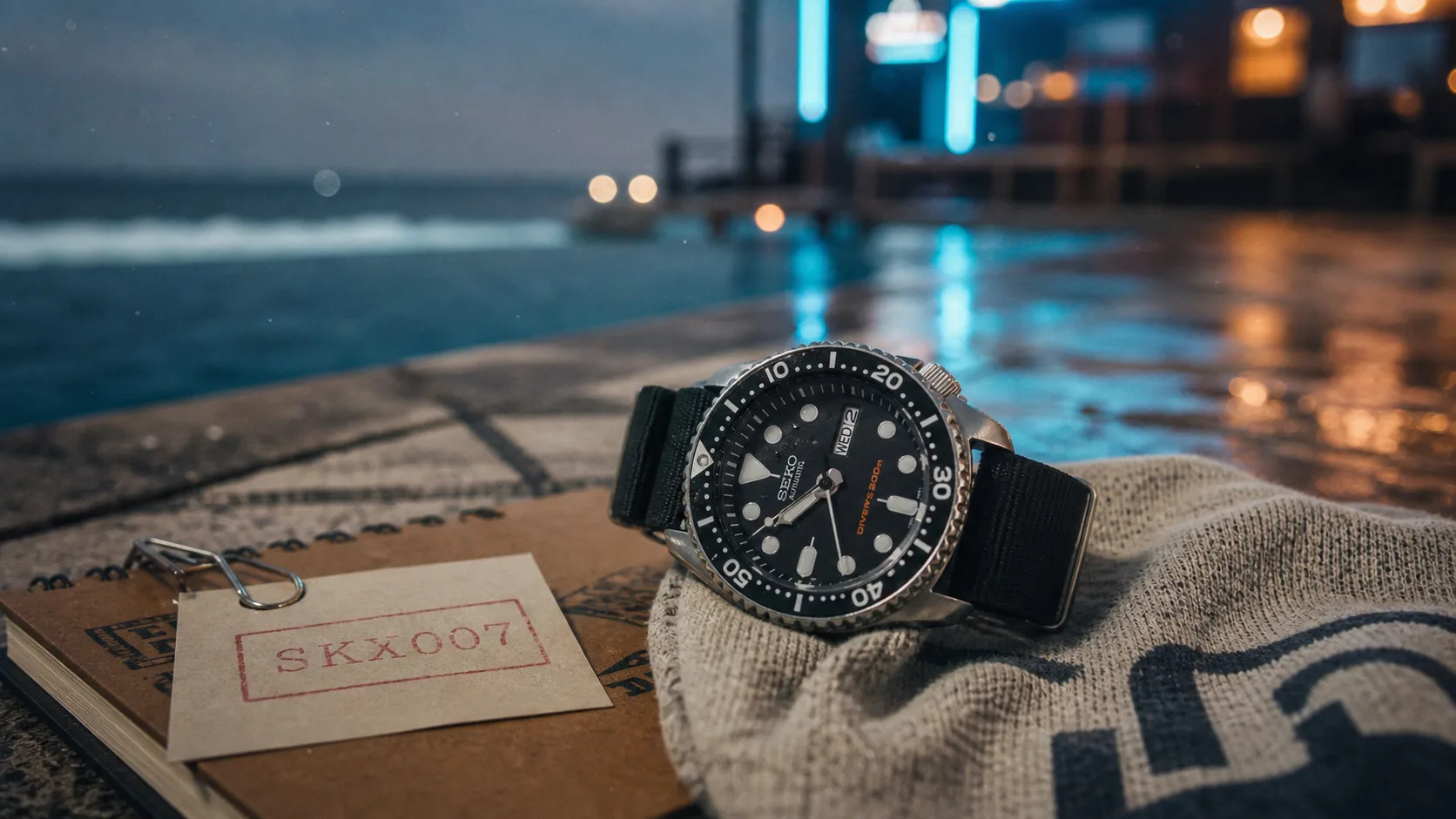 Seiko SKX007 : plongeuse automatique, vue poignet, version J ou K, occasion
