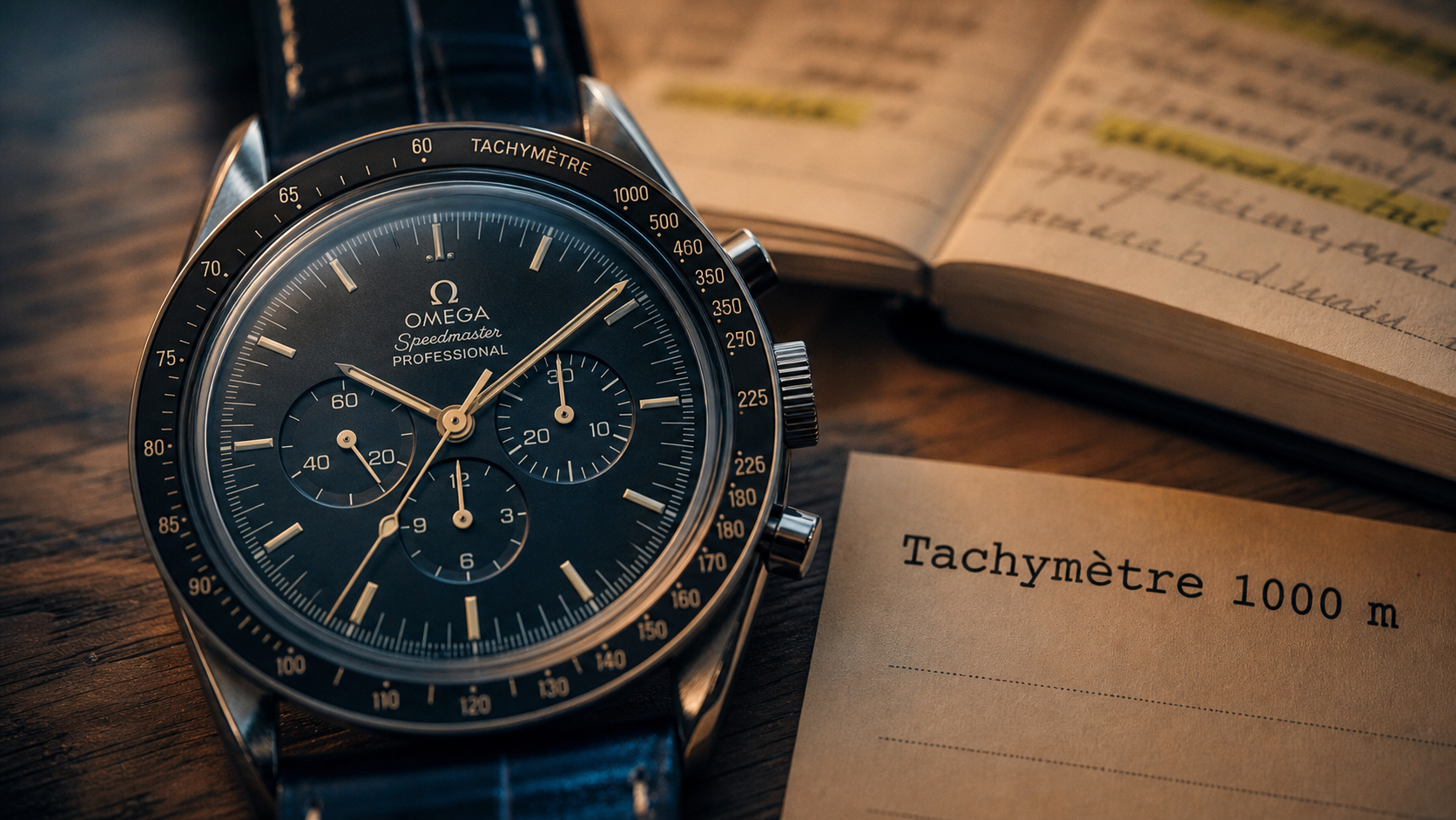 Tachymetre montre : lecture vitesse moyenne sur 1000 m