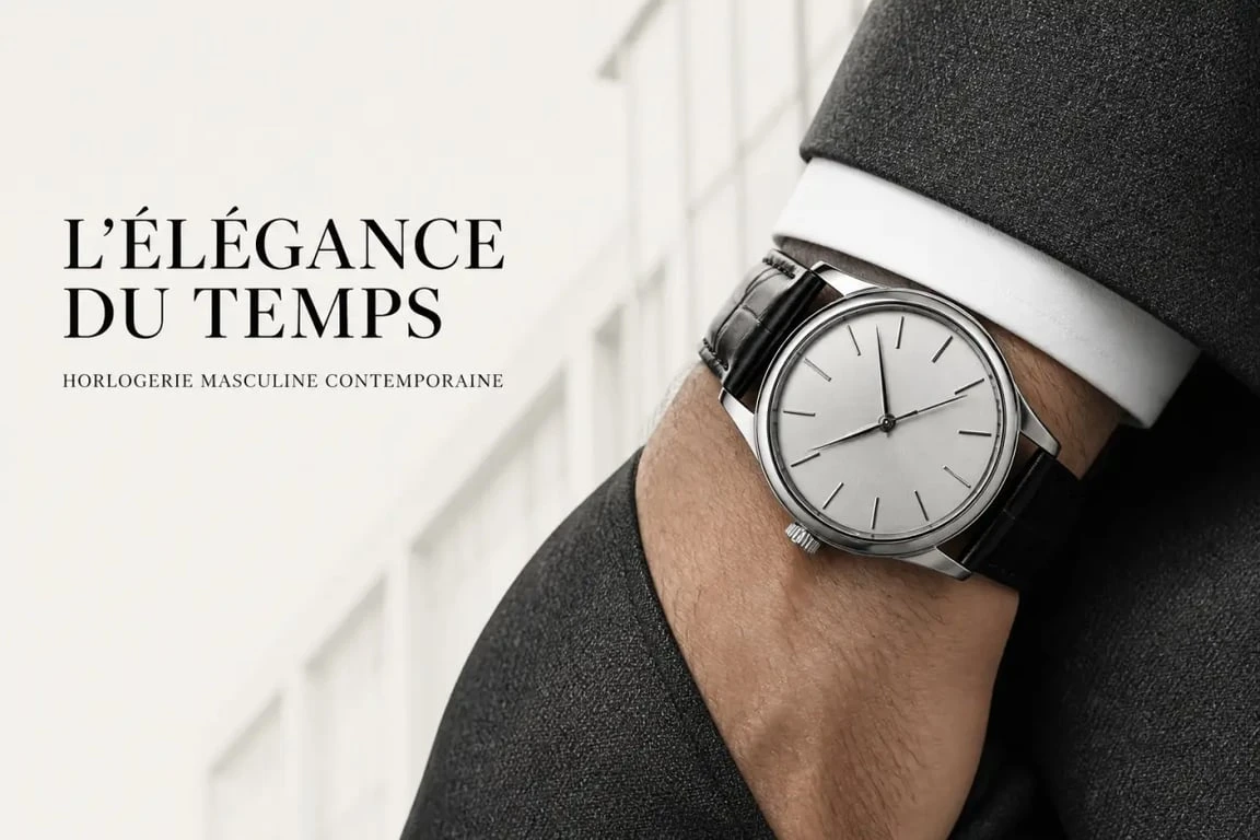 Balmain montres homme, visuel éditorial d’une montre élégante au poignet d’un homme en costume