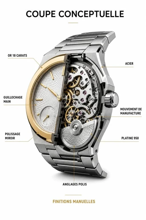 Montres Patek Philippe homme : matériaux nobles et finitions de haute horlogerie