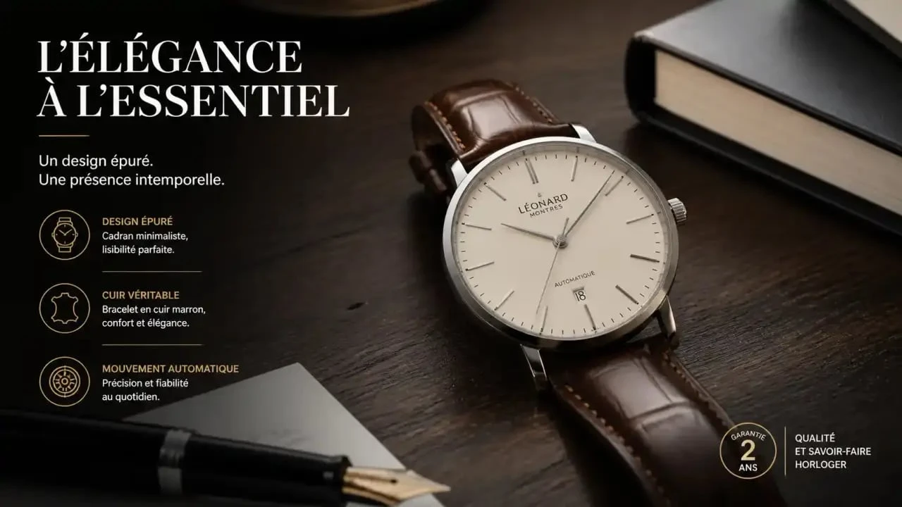 Montre classique homme Histoire d'Or en cuir