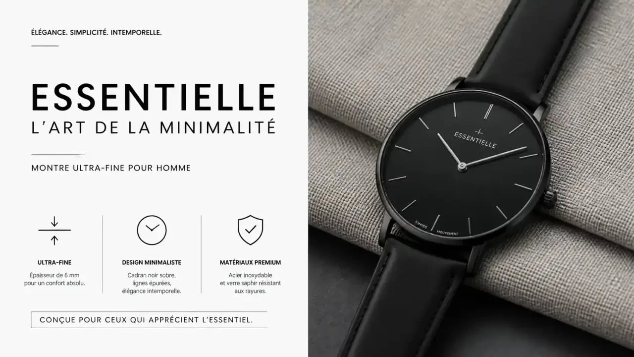 Montre minimaliste homme Histoire d'Or design épuré