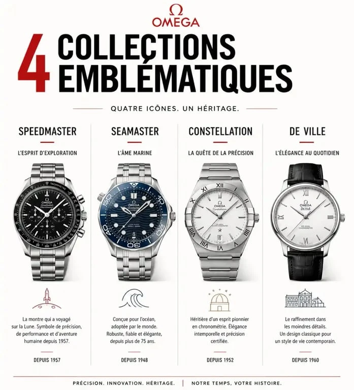 Les quatre collections de montres Omega pour homme