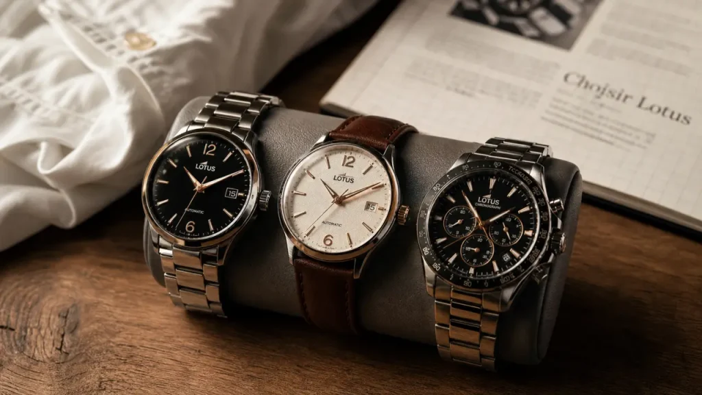Lotus montres homme : bracelet acier, cuir et smartwatch, choix selon l’usage