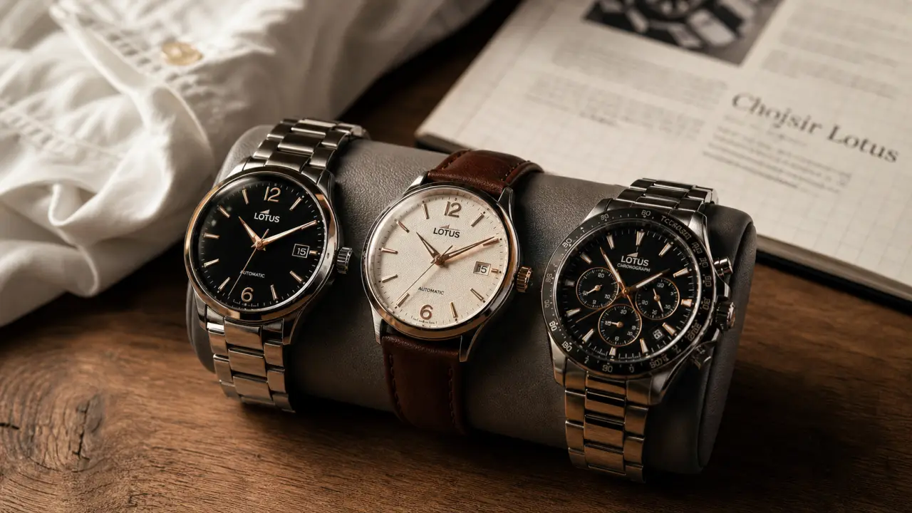 Lotus montres homme : bracelet acier, cuir et smartwatch, choix selon l’usage