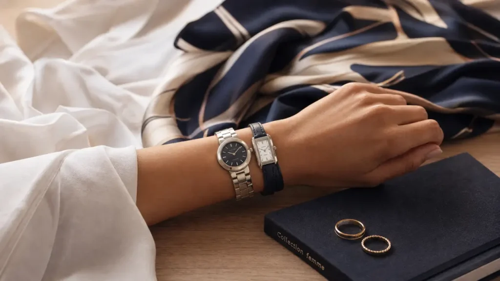 Michel Herbelin montres femme : bracelet interchangeable sport chic, poignet féminin
