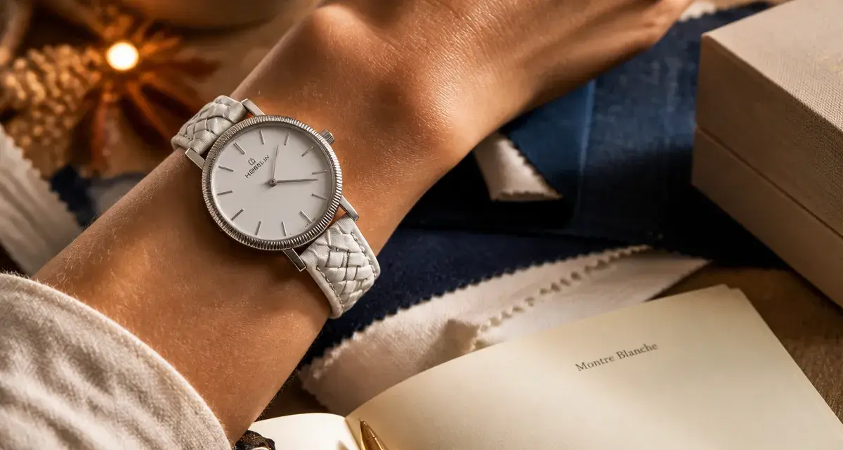 Montres blanche femme : poignet avec montre blanche