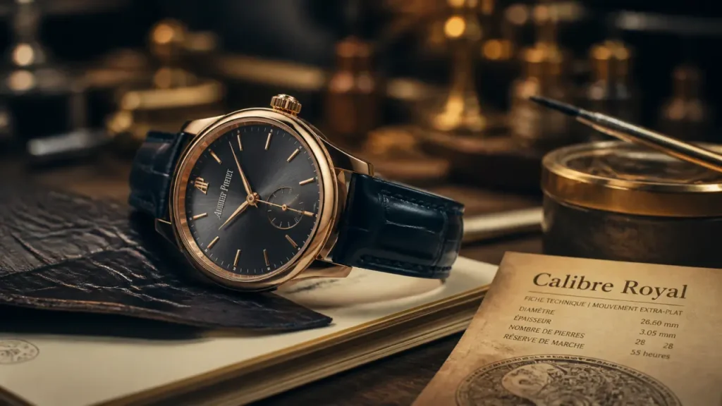 Montres femme Pequignet, montre haut de gamme française, boîtier or rose et cuir
