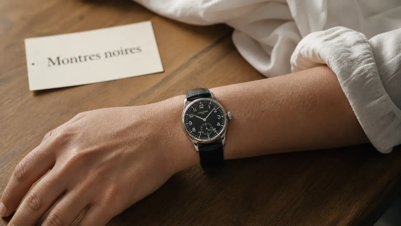Montres noir femme : cadran noir et bracelet noir