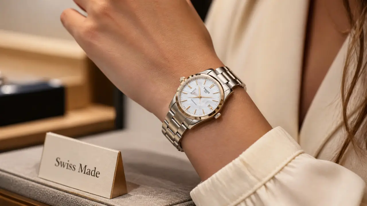Montres Raymond Weil femme : montre à cadran en nacre au poignet
