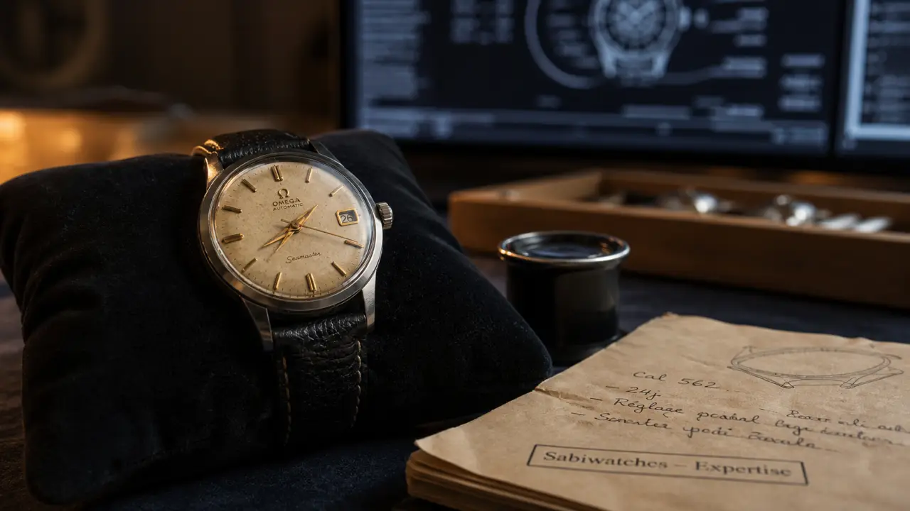 Sabiwatches montres vintage et de collection : montre vintage acier sur velours noir