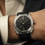 Bulgari montres homme : gros plan poignet, design italien et précision suisse