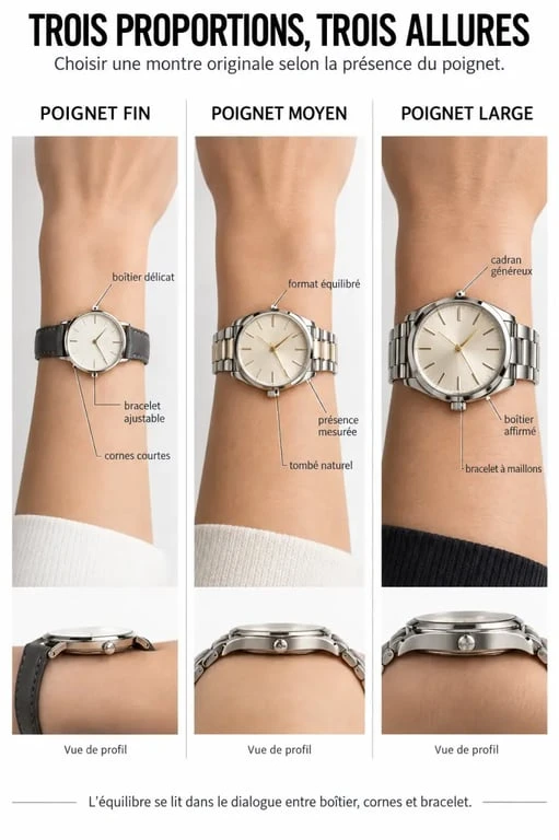 Montre bijoux femme originale adaptée aux différentes tailles de poignet