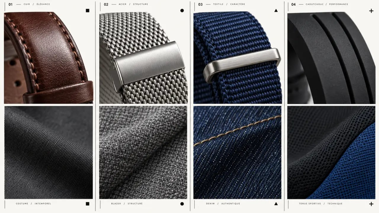 Comment accorder ses accessoires horlogers à son style vestimentaire avec les matières de bracelet
