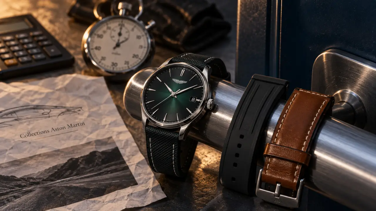 Montre Aston Martin sur bracelet cuir et silicone, collections et prix