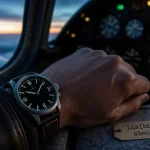 Montre aviateur en cockpit, cadran noir lisible