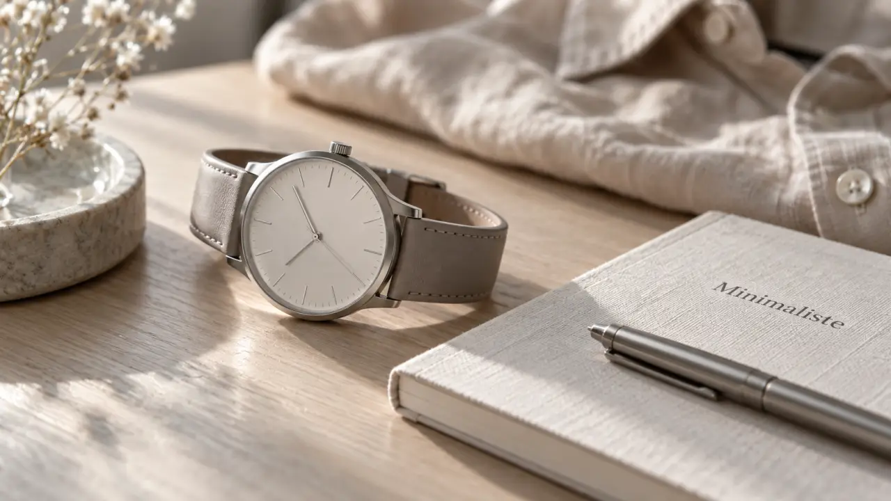 Montre skagen minimaliste sur poignet, gros plan
