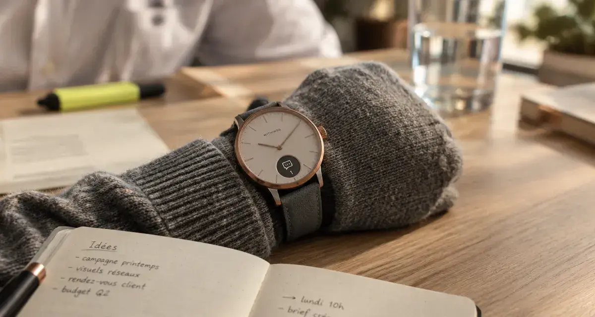 Montre hybride à aiguilles : fonctions connectées sans écran tactile