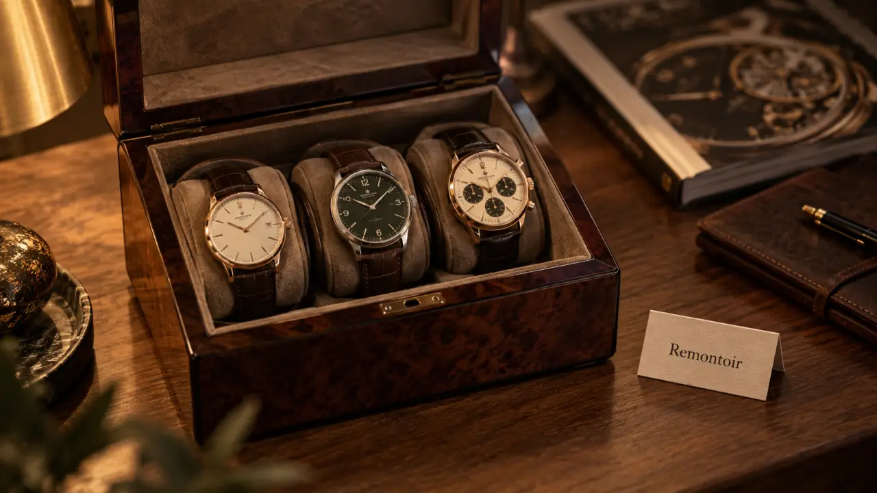 Remontoir en bois avec montre automatique prête à porter